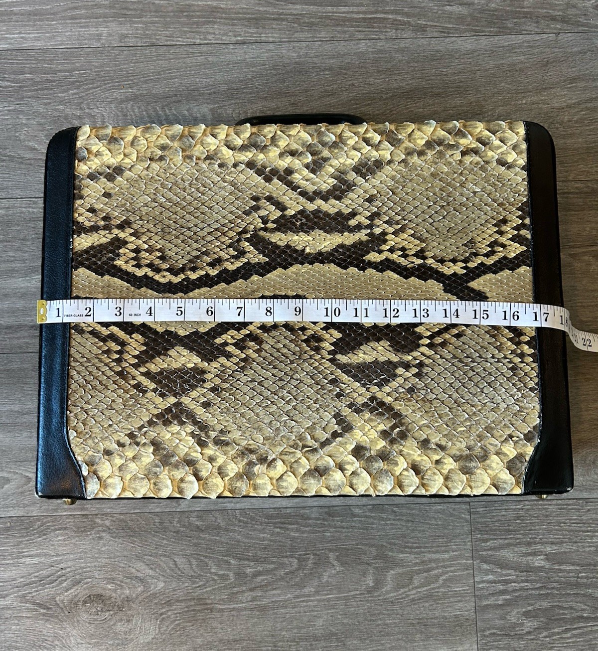 Vintage 70s Python Snakeskin Leather Luxury Brief… - image 7