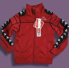 Kappa 222 Banda Anniston Fleece Jacket Kids 6Y Red Graphic Slim Fit Full Zip