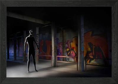 The visitor. 3D modeling, render, p Framed Wall Art Poster Canvas Print Picture