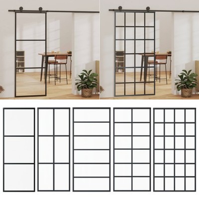 Glasschiebetür Softclose Zimmertür Softstop Schiebetür 5mm ESG-Glas Aluminium