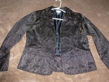 Chico's Ladies Jacket Leaf Design Brown w/Gold Size 1 NWOT