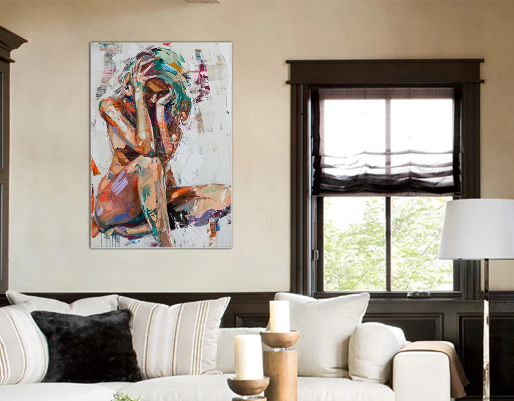 Frau Kunst Farbe Wanddeko Poster Ai Dateiformat