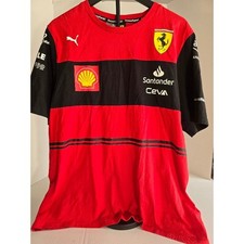 Puma Ferrari Racing Team Polo Shirt EssreFerrari Mens Red Black Sponsor Logos 2X