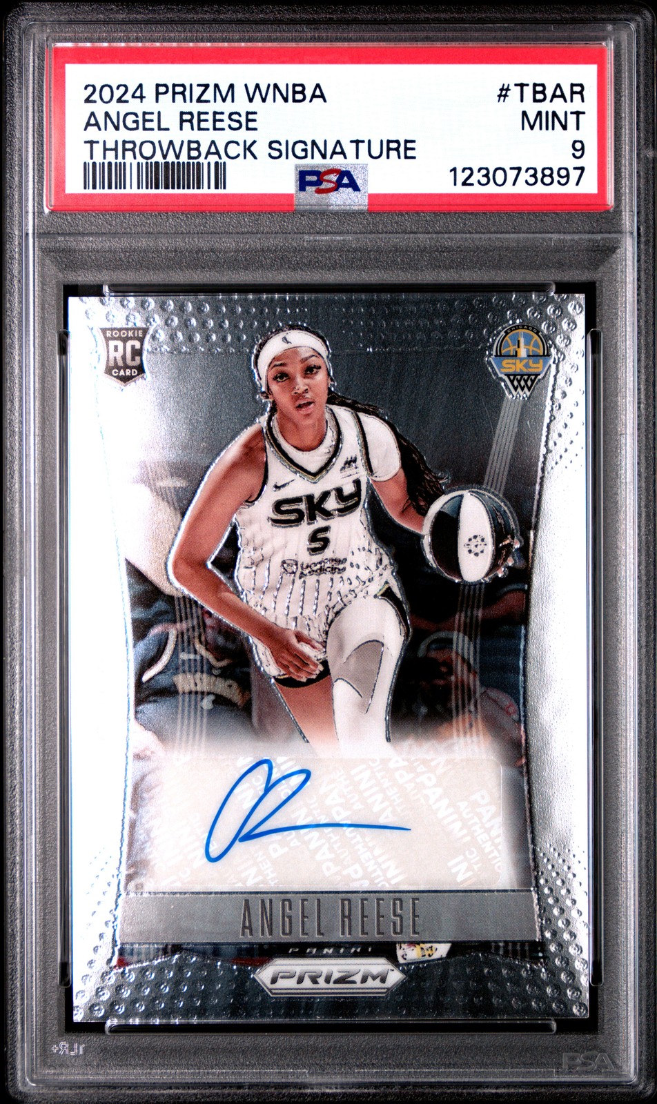2024 PANINI PRIZM WNBA THROWBACK SIGNATURES #TBAR ANGEL REESE RC PSA 9 AUTO