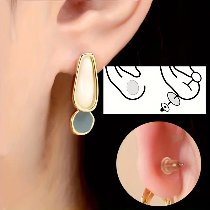 100Pcs Clear Invisible Earlobe Stickers For Stretched Ears & Heavy Earrings - second product detail image
