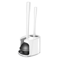 Toilet Plunger and Bowl Brush with Holder, Heavy Duty Toilet Brush and White