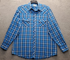 Wrangler Wrancher Shirt Mens XL Multi Plaid Western Rodeo Long Sleeve Pearl Snap