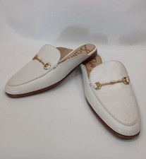 Sam Edelman Linnie Bright White Leather Slip-On Mule Flat Women Size 8M