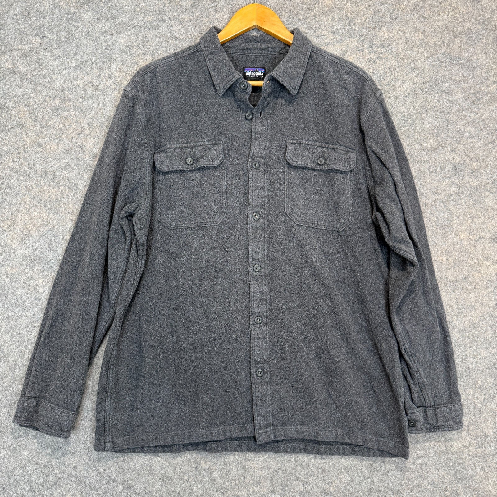 Patagonia Fjord Flannel Button Shirt Mens Large Organic Cotton Double Pockets
