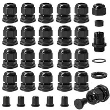 30PCS 1/2" NPT Cable Gland, IP68 Waterproof Gland Kits(black) 