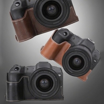 For Canon Camera EOS R8 Base Protective Cover Eos RP Camera Leather Cover black