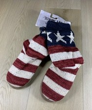 Stars Stripes USA MUK LUKS XL 11 Kable Dzianiny Botki Kapcie Flaga patriotyczna