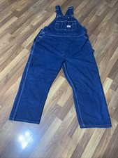 Men's Round House Denim Jeans Carpenters Bib Overalls 47x27