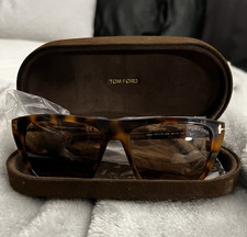 Tom Ford Aslan TF1175 53E Oversized Tortoise Shell Square Sunglasses Brown Tint