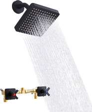 2 Handle Shower Faucet Set, Matte Black Shower Faucet and Two Knods Set Bathroom