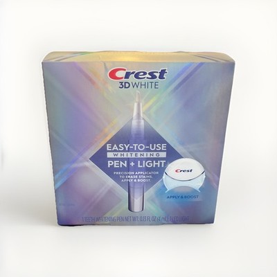 Crest 3D White ~ Teeth Whitening Pen + Led Light Boost Smile Beauty - Brand New