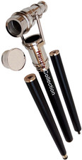 Vintage Wooden folding Walking Cane with Hidden spy Brass Telescope on Handle