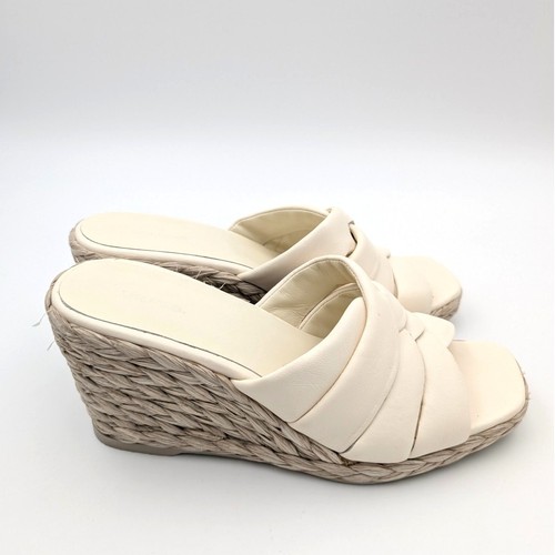 Vince Gilian Woven Espadrille Wedge Sandal Women's Marble Cream Size US9M EU40 - Picture 4 of 10