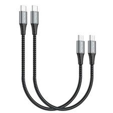 USB C to Micro OTG Cable 1FT 2 Pack, 12 inch Braided USB-C 1FT, Black