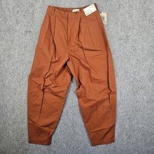 Uniqlo x Comptoir des Cotonniers Linen Pants Women Orange Barrel Leg Pants Small