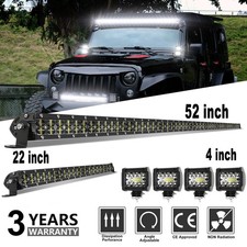 52 Led Light Bar 22 4 Pods For Jeep Wrangler Jk Tj Yj Cj Combo Driving