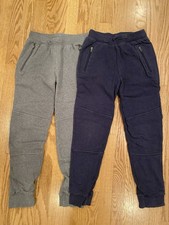 Lot Of 2 Hanna Andersson Boys Lined Cotton Joggers Grey Blue 140cm 10yrs Slim