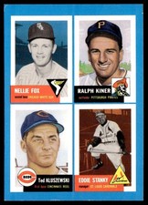 1992 Bazooka '53 Topps Archives Quadracard Fox/Kiner/Kluszewski/Stanky #17