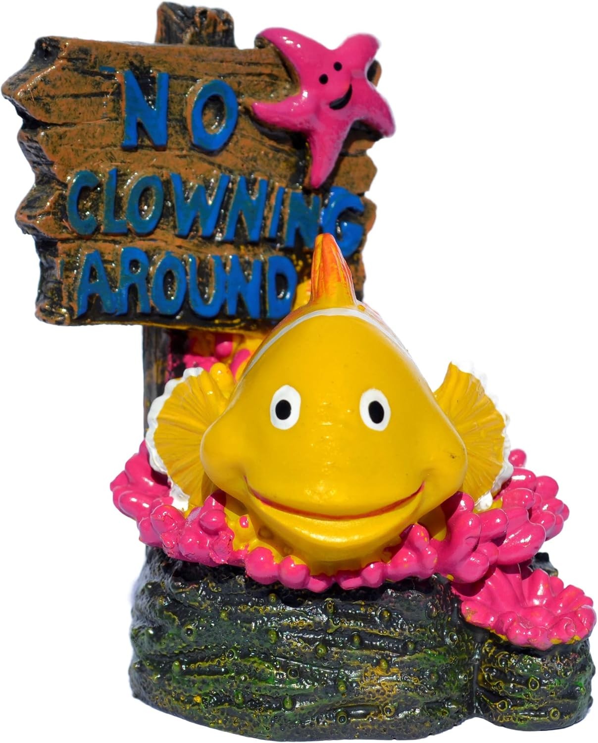 Supa No Fishing Sign, Clown Fish Aquarium/Fish Tank Ornament | Realistic Detail