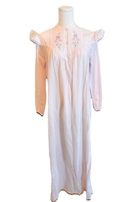 Vintage Sears Pajama Brushed with Softness Pink Ruffles Floral USA Cottagecore M