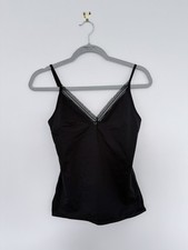 KOOKAI Black V-Neck Lace Trim Top - Size 2