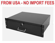 New 3U Drawer Rack Mount DJ 19" Rack Case Equipment Deep Drawer 3Space Lockable