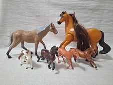 Toy Horses Lot of 6 Plastic Mixed Sizes and Colors for kids mini to regular size
