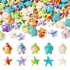 Magibeads 45Pcs Turtle Turquoise Beads 9 Colors 10 Colors, Starfish