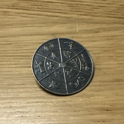 Vintage peruanische Sterling Silber Brosche/Anhänger, Nazca Linien Geoglyphen.
