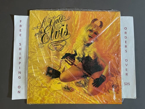 SEALED THE CRAMPS A DATE WITH ELVIS YELLOW COLOED VINYL REISSUE LP PUNK ROCK