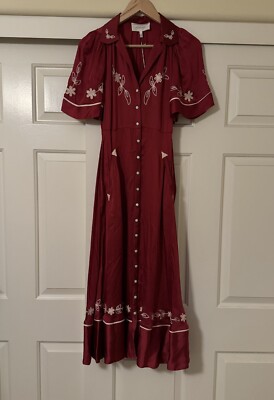 green emerald velvet dress Smak Parlour Hot Pink Embroidered Heart Western Flare Dress S/4-6