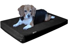 Small Black Canvas Pet Dog Bed Orthopedic Waterproof Cooling Memory Foam 35x20x4