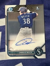 2022 Bowman Chrome Baseball CPA-CW Charlie Welch 1st Pre Rookie Auto Prospect 