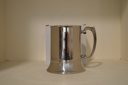 Stainless Steel Tankard Beer Stein with Engravable Pewter Plaque - Picture 3 of 8