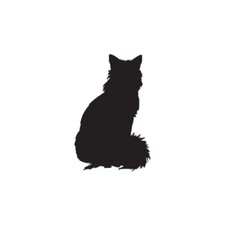 Fluffy Cat Kitten - Vinyl Decal Sticker - Multiple Colors Sizes - ebn2862