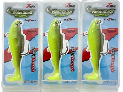 Lot of (3) ZMAN Soft Lure Herculez Swimbait 5 Inch | Sexy Mullet