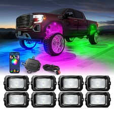 MICTUNING C2 RGB IC LED Rock Lights Pods Underbody Underglow Neon Kits ATV Truck