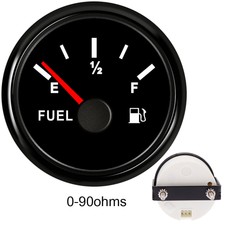 52mm/2inch Fuel Level Gauge 0-90 ohms 9-32VDC for Car Truck Boat Black USA STOCK