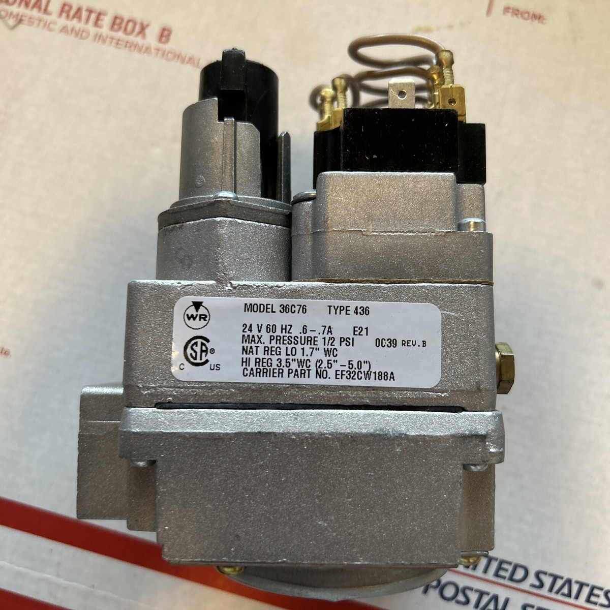 Carrier Bryant Payne White Rodgers 24v Furnace Gas Valve EF32CW188