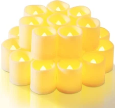Homemory 12Pack Flickering Flameless Votive Candles, 200+Hour Electric Fake Cand