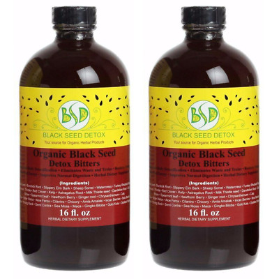 Black Seed Detox Bitters 32 oz - 100% Pure Natural Organic Vegan Herbal Dietary