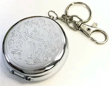 Eclipse Durable Stainless Steel Travel Pocket Ashtray, 2ct, Etched Designs, #15