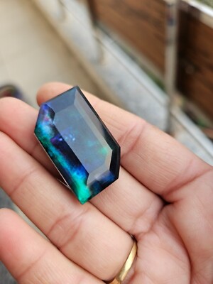 Certified Natural 57.6 Ct Ammolite Fancy Opal-Like Doublet Loose Gemstone