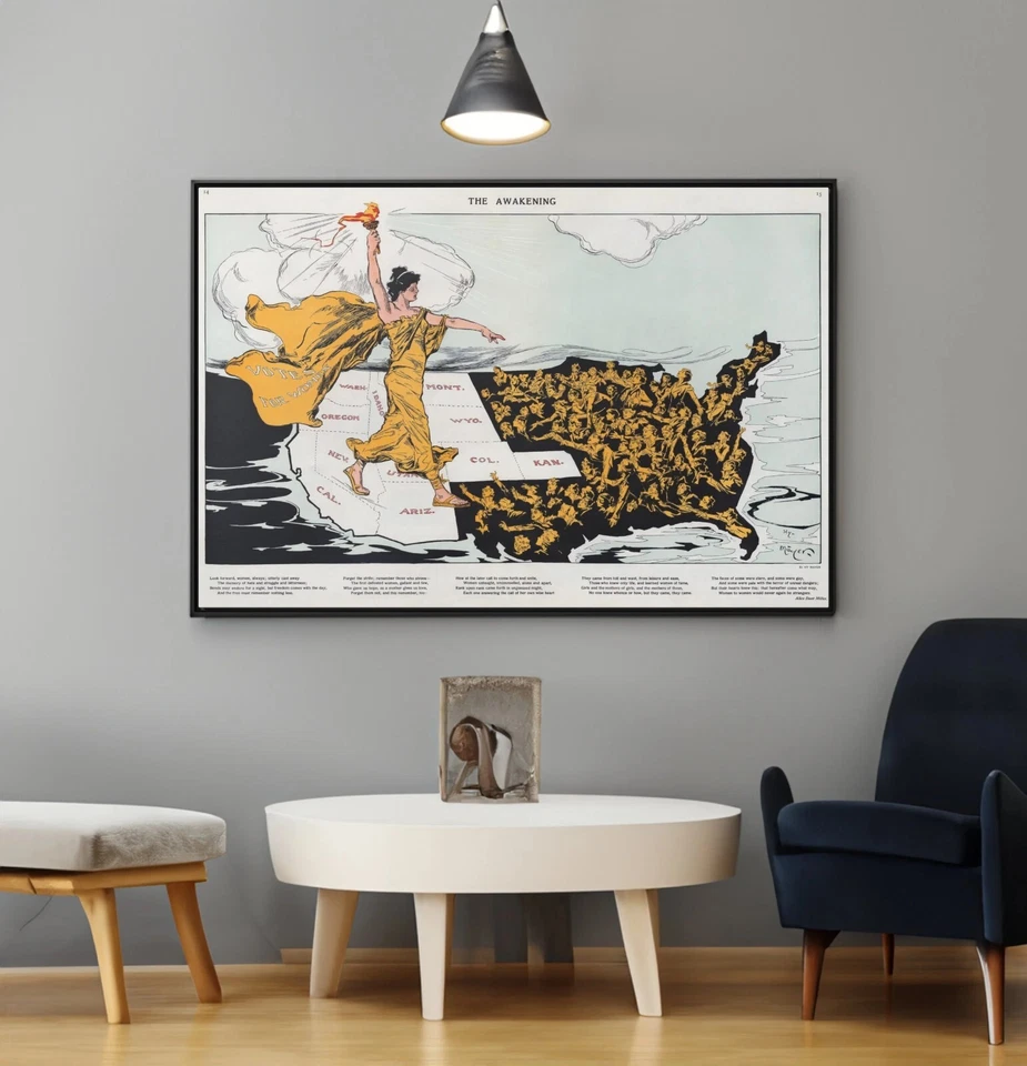 Arte de pared en lienzo/póster The Awakening de Henry Mayer - Votos para mujeres Foto 2 de 2