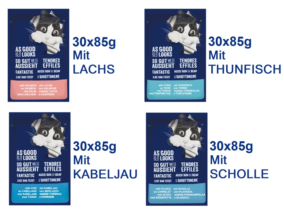 Purina FELIX Katzenfutter Nass 4-Sorten Fisch Auswahl in Gelee 120 x 85g - Bild 2 von 4